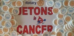 RECOLTE DE FONDS ( remis à ligue contre le Cancer) 
échange de Jetons Rotary contre jetons "caddie" pour 1€